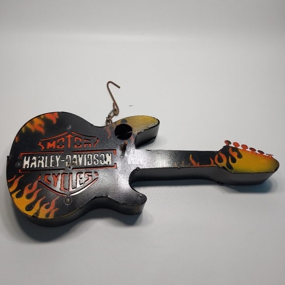 Harley Davidson Vintage Handmade Guitar Metal Wall Decor - Picture 2 of 10